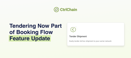 Feature Update - Tendering Now Part of Booking Flow
